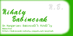 mihaly babincsak business card